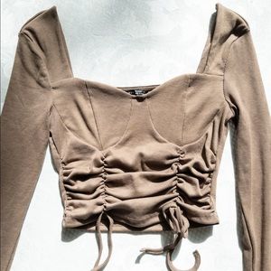 SHEIN Brown Ribbed Longsleeve